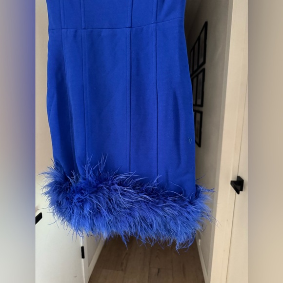 NWT | Revolve x Line & Dot | Louisa Feather-Trim Minidress | Sz XS - Picture 3 of 7